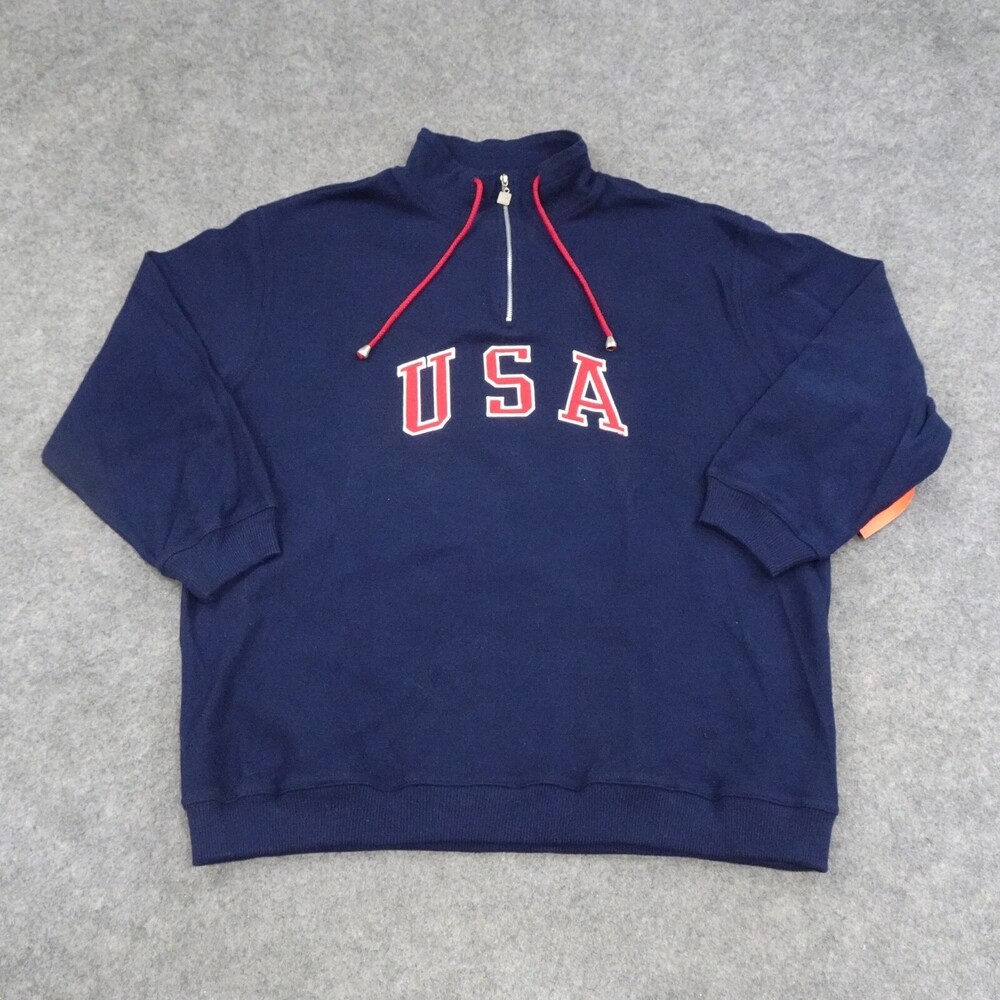 Vintage Liz Claiborne Sweatshirt Womens Petite Medium PM Blue USA Sweater Glory
